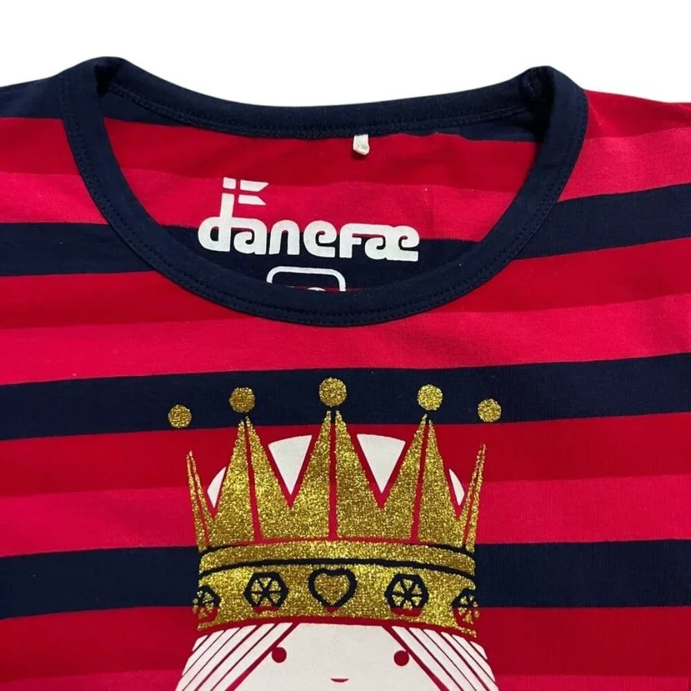 Danefae Sz 10 Striped Princess Ruffle Top
